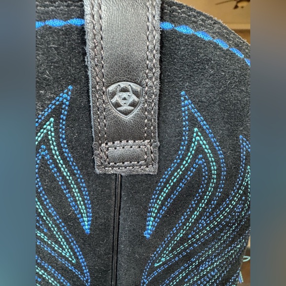 Ariat Fatbaby Blue Black Leather Western Cowboy Boot Women’s Size 8B (NWOT) - Picture 6 of 15